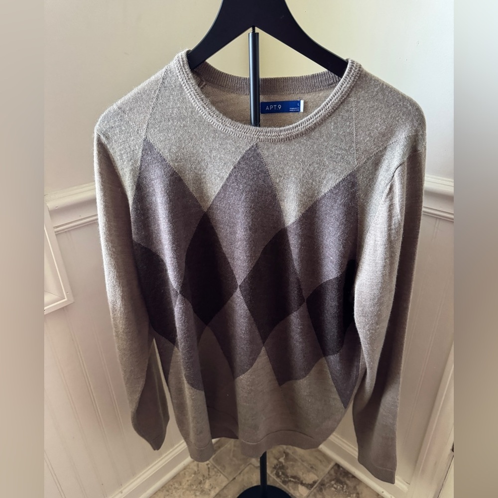 Apt. 9 Men's Crewneck Sweater - Brown and Tan